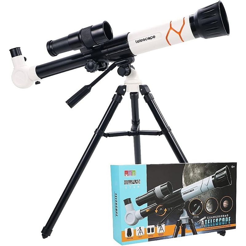 Telescop astronomic pentru copii, cu trepied, oculare 10-40x, varsta 6+