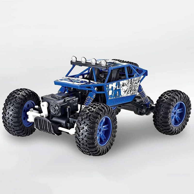 Masina off-road cu telecomanda 2.4 g, suspensii, scara 1:18, reincarcabila, albastra