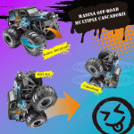 Masina off-road cu telecomanda, cascadorii multiple, rotire verticala 360 grade, toate tipurile de teren