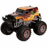 Masina cu telecomanda, tip off-road, cascadorii, rotire verticala 360 grade, imprimeu flacari