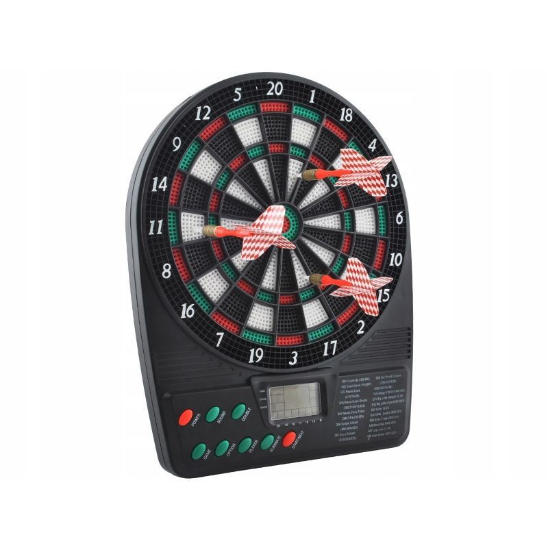 Joc mini darts cu afisaj electronic, 2-8 jucatori, 3 sageti, efecte sonore, 18x3x26 cm