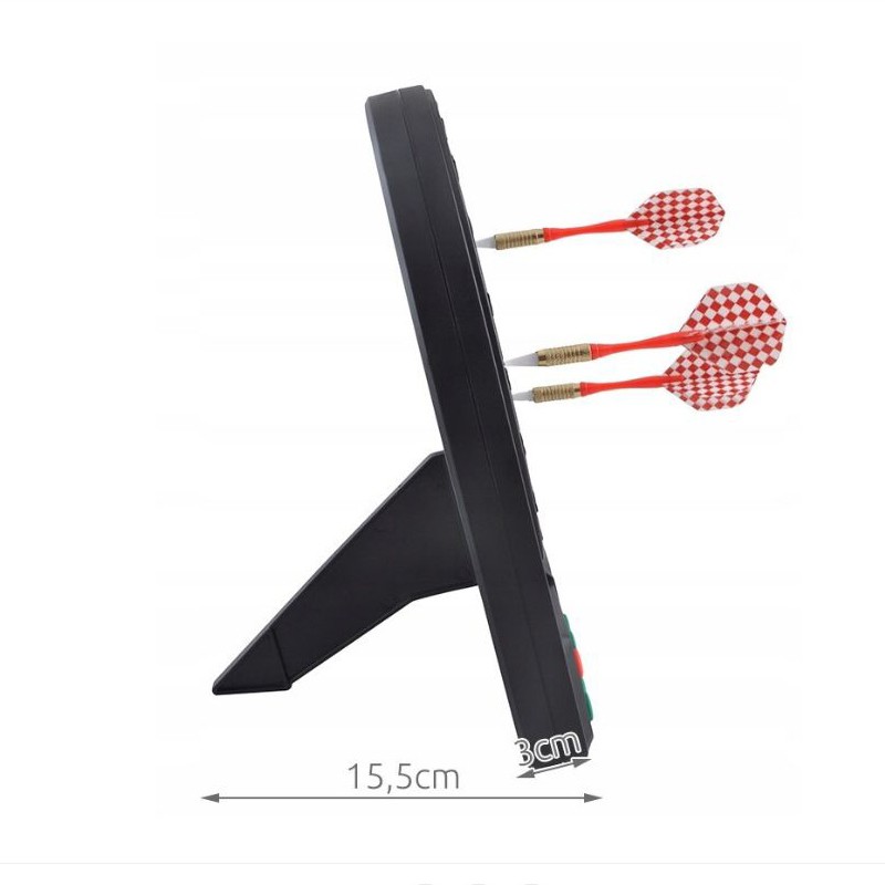 Joc mini darts cu afisaj electronic, 2-8 jucatori, 3 sageti, efecte sonore, 18x3x26 cm