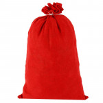 Sac mos craciun, inchidere snur, 40x60 cm, rosu