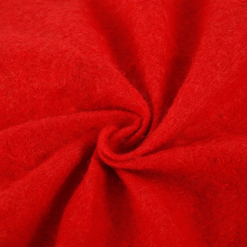 Sac mos craciun, inchidere snur, 40x60 cm, rosu