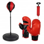 Set de box pentru copii, manusi si para box, pompa pentru umflat, inaltime relgabila 70-106 cm