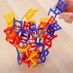 Joc de echilibru si constructie, scaune colorate, 24 bucati