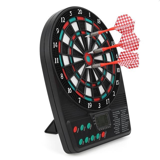 Joc mini darts cu afisaj electronic, 2-8 jucatori, 3 sageti, efecte sonore, 18x3x26 cm