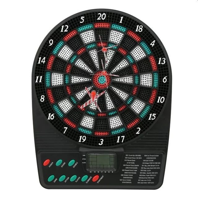Joc mini darts cu afisaj electronic, 2-8 jucatori, 3 sageti, efecte sonore, 18x3x26 cm