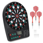 Joc mini darts cu afisaj electronic, 2-8 jucatori, 3 sageti, efecte sonore, 18x3x26 cm