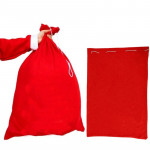 Sac mos craciun, inchidere snur, 40x60 cm, rosu