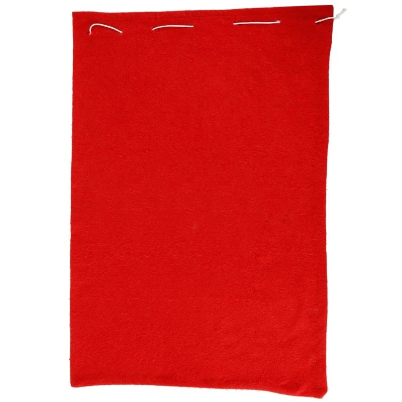 Sac mos craciun, inchidere snur, 40x60 cm, rosu