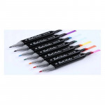 Set 168 markere cu varf dublu, multicolore, geanta de depozitare