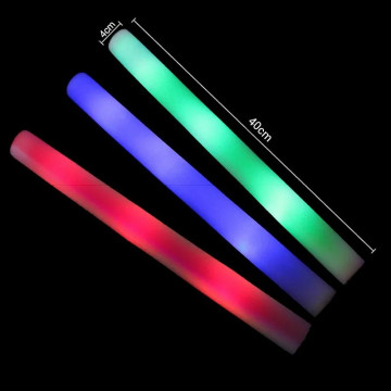 Bagheta foam stick cu led multiple culori, 6 functii iluminare, lungime 40 cm