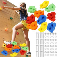 Joc alpinism, set 10 pietre pentru catarat, diferite forme colorate, accesorii montare incluse