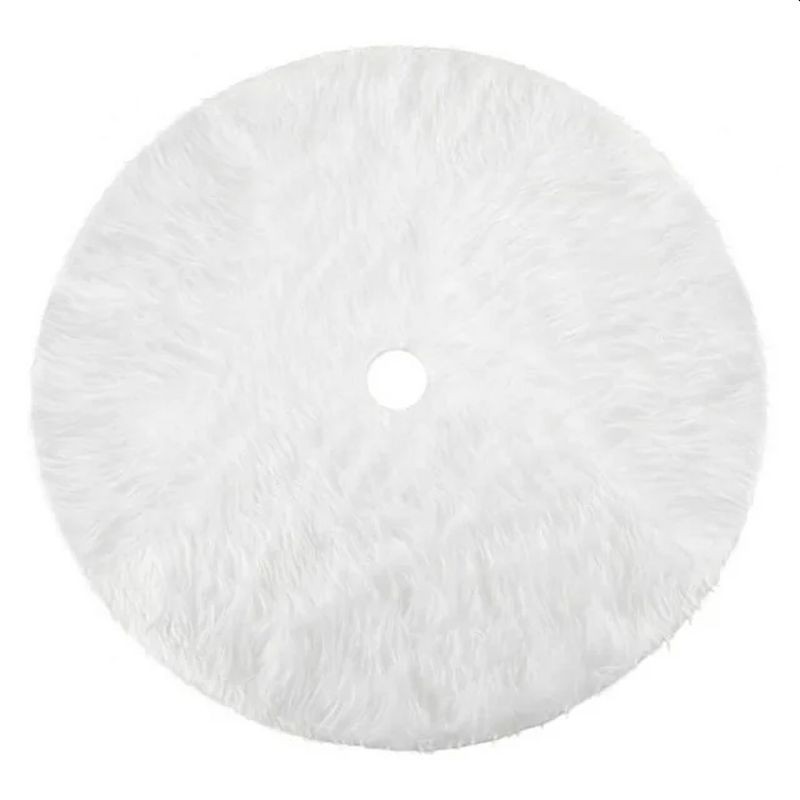 Fusta covor blanita alba pentru brad de craciun, diametru 120 cm, pufoasa, aspect zapada
