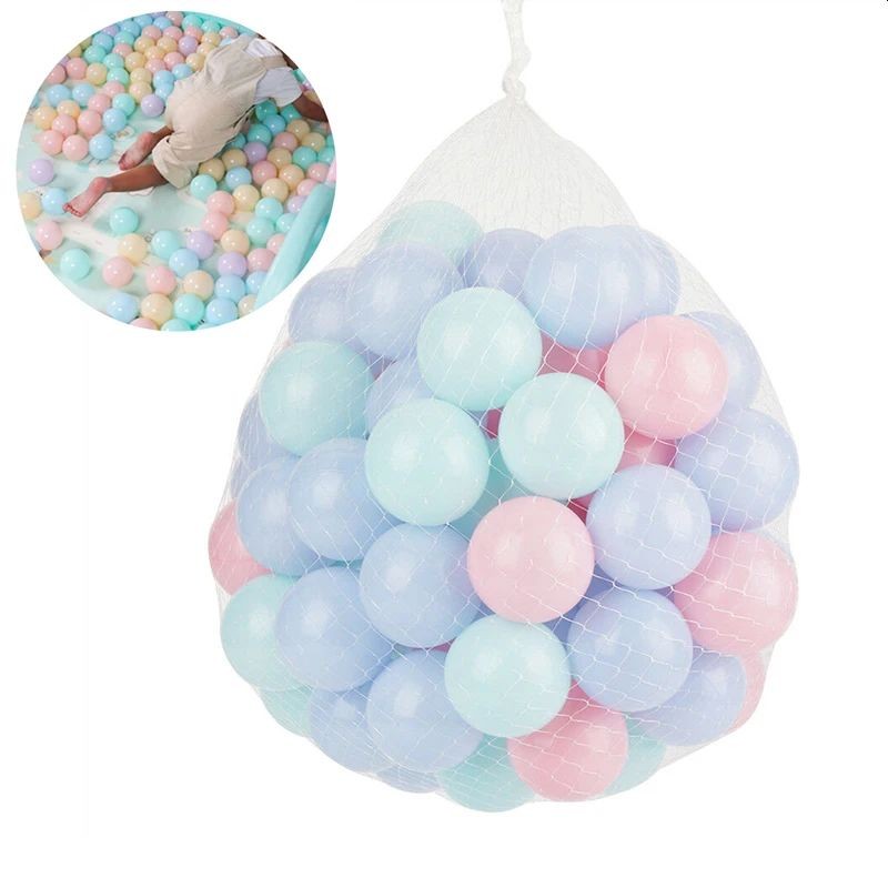 Set 100 mingi colorate pastel, diametru 5.5 cm, plastic, pentru piscine sau corturi