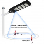 Lampa solara stradala 100w, senzor miscare, lumina alb rece 6500k, 3 moduri iluminare, telecomanda, aluminiu