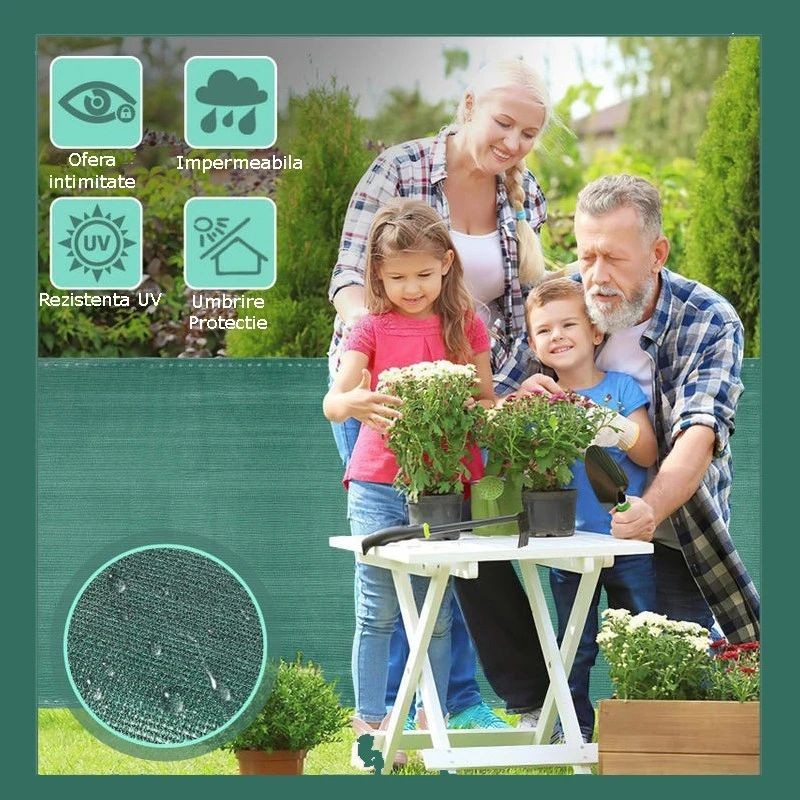Plasa de umbrire pentru culturi agricole, 5x25 metri, 50 g/mp, grad de umbrire 40%