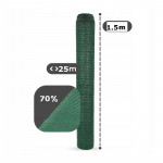Plasa umbrire gradina, rola 1.5x25 metri, opacitate 70%, polietilena densitate 70 g/mp