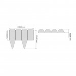 Bordura decorativa pentru gradina, lungime 25.5 x 22.5 cm, maro inchis