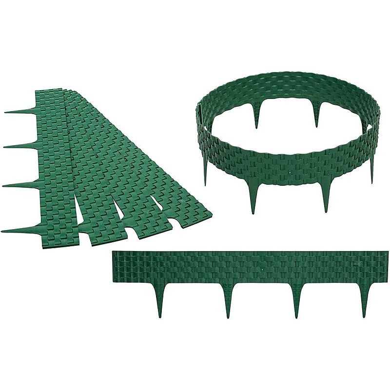 Palisada decorativa, aspect ratan, montare usoara, 20x82 cm, verde