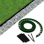 Separator gazon gradina, inaltime 5 cm, lungime 10 m, 20 pini montaj inclusi culoare verde