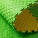Covor tip puzzle xxl, spuma eva, 100x100 cm, grosime 2 cm, antiderapant, bicolor culoare produs galben/verde