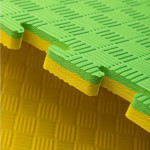 Covor tip puzzle xxl, spuma eva, 100x100 cm, grosime 2 cm, antiderapant, bicolor culoare produs galben/verde