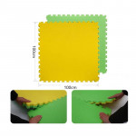 Covor tip puzzle xxl, spuma eva, 100x100 cm, grosime 2 cm, antiderapant, bicolor culoare produs galben/verde