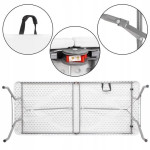 Masa pliabila pentru camping sau gradina, tip valiza, 180x70x75 cm, cadru otel, alba