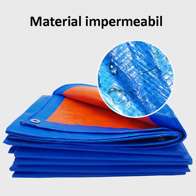 Prelata de acoperire, 3x4 m, inele metalice integrate, polipropilena impermeabila, 160g/mp