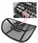Suport lombar pentru scaun birou sau auto, plasa, bile lemn masaj, 39x41 cm