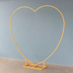 Arcada metalica in forma de inima, decor evenimente, 2 x 2 m, auriu