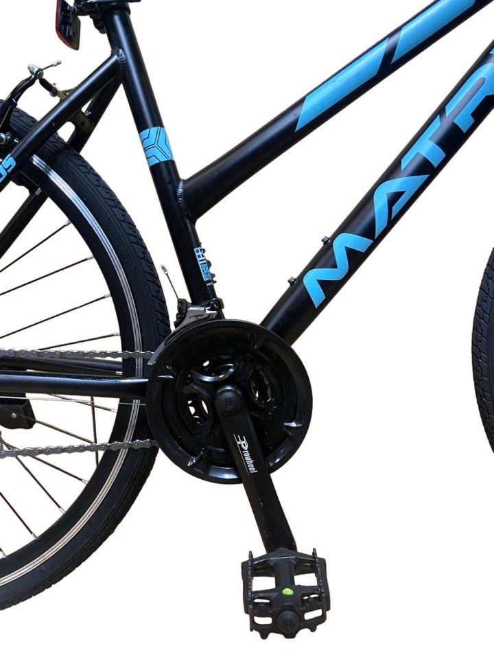 Bicicleta dama 700c hibrid, munte, oras, 21 viteze, v-brake, cadru 17 inch aluminiu