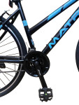 Bicicleta dama 700c hibrid, munte, oras, 21 viteze, v-brake, cadru 17 inch aluminiu