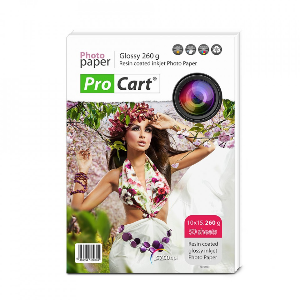 Hartie fotografica premium rc glossy 10x15 260g