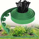 Separator gazon, lungime 10 metri, latime 5 cm, 30 pini montaj, culoare verde