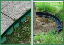 Separator gazon, lungime 10 metri, latime 5 cm, 30 pini montaj, culoare verde