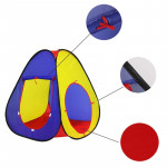 Cort de joaca pentru copii, 3 in 1, pliabil, tunel legatura, 300x80x86 cm, poliester, geanta transport