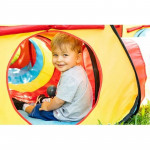 Cort de joaca pentru copii, 3 in 1, pliabil, tunel legatura, 300x80x86 cm, poliester, geanta transport