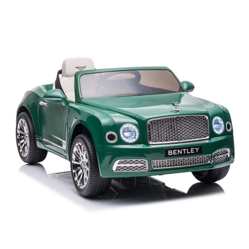 Masina electrica de jucarie bentley mulsanne, 2x35w, mp3, maxim 30 kg, telecomanda, roti eva, verde