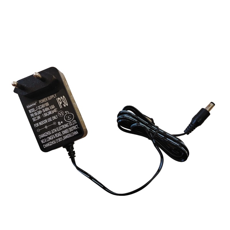 Incarcator masinute electrice, 24v, 1000 ma, cablu 190 cm, ip30, negru