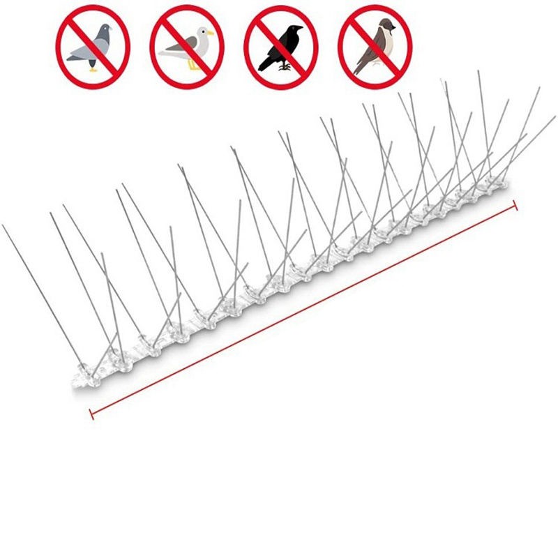 Banda tepi metalici anti pasari, flexibila, tip v, lungime 50 cm, pentru orice tip de suprafata