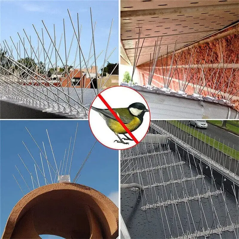 Banda tepi metalici anti pasari, flexibila, tip v, lungime 50 cm, pentru orice tip de suprafata
