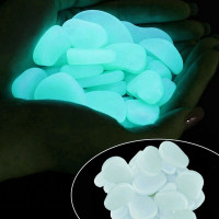 Pietricele fosforescente decorative, lumineaza turqoise, acril, diametru 3-5 cm cantitate 100 gr