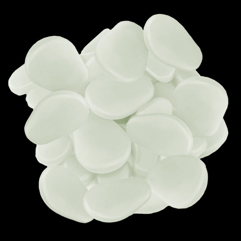 Pietricele fosforescente decorative, lumineaza turqoise, acril, diametru 3-5 cm cantitate 100 gr