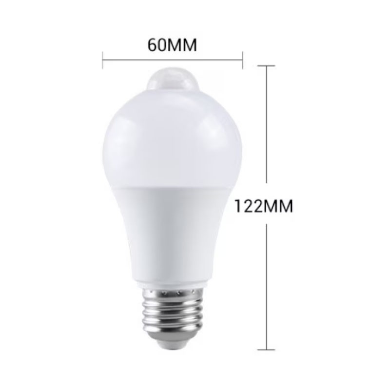 Bec cu senzor miscare, 12w, soclu e27, lumina alb rece