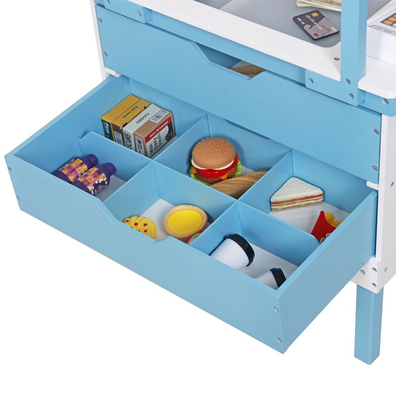 Toneta pe roti pentru inghetata, 2 sertare, accesorii incluse, roti mobile, 68x31.5x118 cm, mdf