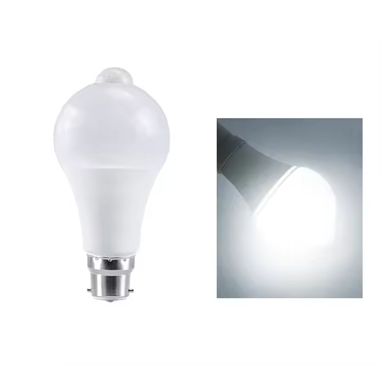 Bec cu senzor miscare, 12w, soclu e27, lumina alb rece