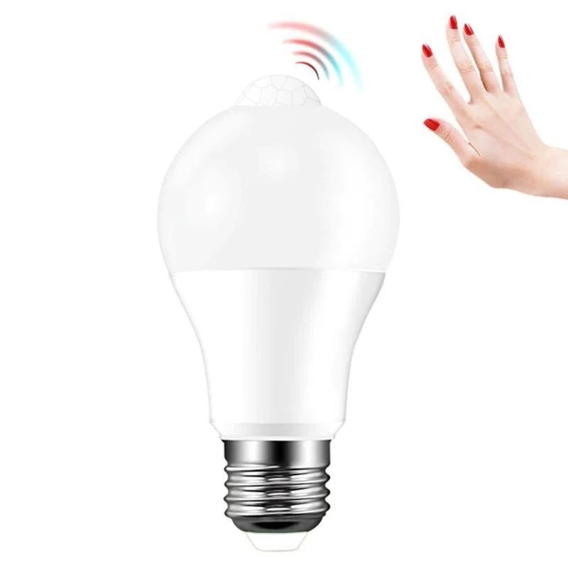 Bec cu senzor miscare, 12w, soclu e27, lumina alb rece